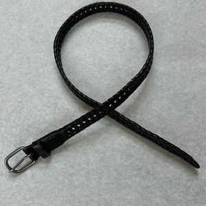 Black braided leather youth belt 1x35”